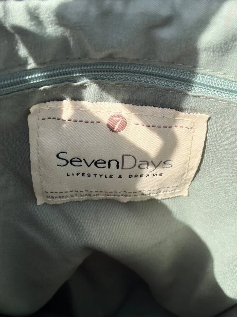Seven Days Light Blue Quilted Chambray Crossbody Bag Purse Zipper Pockets